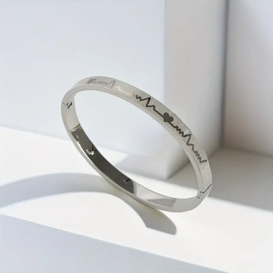 ECG/Heartbeat Line Bangle Bracelet