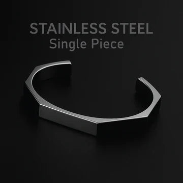 Hexagonal Bracelet + Black Rectangular Frames with Golden-Tone Metal Glasses